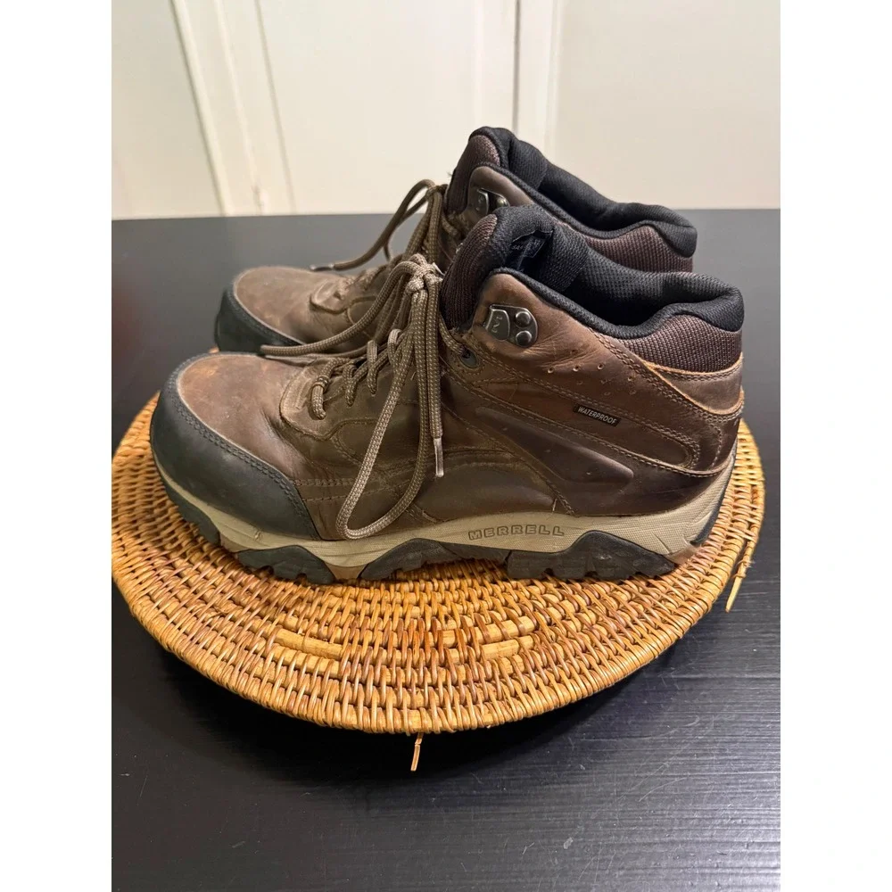 Merrell Moab Vertex Mid Waterproof Comp Toe Work Boots Brown Mens 9.5 W J004631W